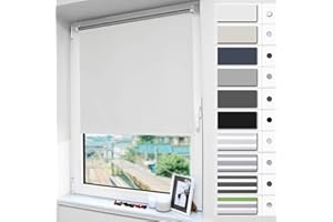 Magiea Verdunklungsrollo ohne Bohren & mit Bohren Klemmfix, (Weiß 85x160cm), Verdunkelungsrollo Klemmrollo Thermorollo, Fensterrollo innen Sonnenschutz und Sichtschutz, Rollos für Fenster und Tür