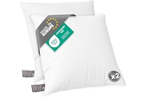 FH FAM' HOME HOME COSINESS FAM Home Relleno Cojin 60x60 2 Unidades - Relleno Almohada 60x60 de Microfibra Suave - Relleno De Cojín para Soporte Óptimo para El Cuello y La Cabeza, Se Puede Lavar Y Secar a Máquina