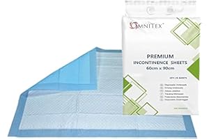 Omnitex – Lot de 25 alèses jetables pour incontinence, 60 x 90 cm, 1 400 ml