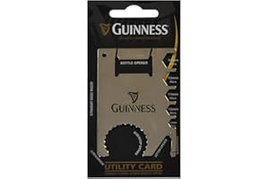 Guinness Credit Card Sized Multi Tool Silver Utility Card With Black Harp Design