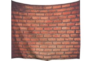 izielad Rustico Home Decor Arazzo Muro di Mattoni con Mattoni Decorativi Rampart Pattern Attaccatura a Parete per Camera da Letto Soggiorno Dormitorio Piastrella Rossa 229x153cm 90"x60"