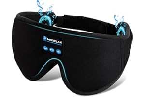 MORELAX Masque de sommeil avec casque Bluetooth, masque de sommeil 3D sans fil, masque pour les yeux pour dormir sur le côté/le dos, cadeau pour femme,Les Gadgets Techniques