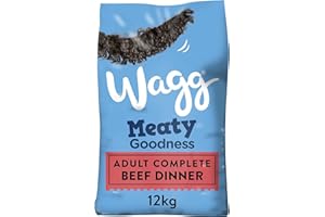 Wagg Meaty Goodness Complete Dry Adult Dog Food Beef Dinner 12kg - Meaty Ingredients Come 1st