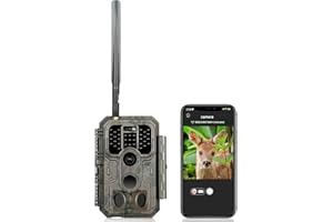 Folgtek Cellular 4G LTE Cámara de Caza 32MP 1296P con Tarjeta SIM y Tarjeta SD de 32GB Visión Nocturna, Detección de Movimiento 120° Gran Angular IP66 Impermeable Cámara Fototrampeo para la Fauna
