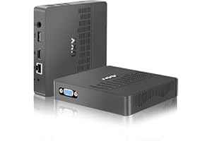 UXX Mini PC Supporto 512GB M.2 SSD Espansione, Celeron N3350 Micro PC 64GB eMMC, Computer 4K HD and VGA Dual Display, BT, Dual WiFi, USB3.0, LAN, VESA, per Ufficio/Casa-Grigio