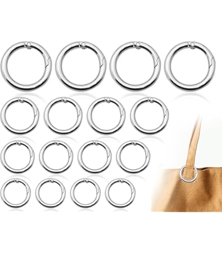 8 Moschettoni Rotondi 40mm Argento - Per Borse, Zaini, Portachiavi E Fai Da Te - Foto 9