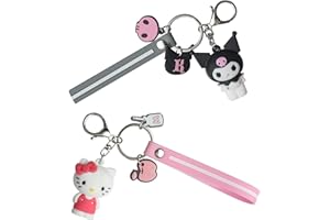 PiPi&W Porte Clé Kuromi Porte Cléf Animé Porte-clés Accessoires de Sac Pendentif Porte-clés pour Femmes Enfants Fille