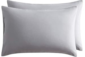 Hansleep Funda de Almohada 40x70cm de Microfibra - Juego de 2 Fundas de Almohadas 70x40cm - Fundas de Cojines de Calidad con una Suavidad Incomparable Gris