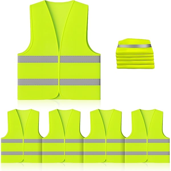 Xmart Gilet Alta Visibilità 5 Pezzi - Giubbotto Catarifrangente Giallo Per Lavori Stradali E Cantieri - Foto 7