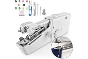Mr.Twinklelight Mini Nähmaschine,Handnähmaschine Elektrische Nähmaschine Tragbare mit Nähzubehör für Anfänger,für den Hausgebrauch,zum Nähen von Kleidung,Vorhängen,Handarbeiten(Weiß)