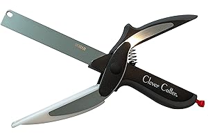 RONAN Clever Cutter Couteau et planche à découper 2 en 1 : l'original hache rapidement vos fruits, légumes, viandes, fromages et plus encore préférés en quelques secondes, remplacez vos couteaux de cuisine