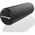 Strauss Yoga Foam Roller | Deep Tissue Massage Roller for Knee Exercise, Muscles Recovery & Physiotherapy | Home Gym Fitness Equipment for Full Body Relaxation and Flexibility | 30cm,(Black)