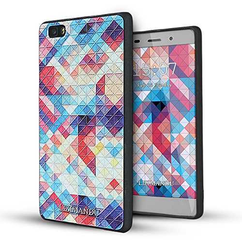 Huawei P8 Lite Funda Lizimandu 3D Patr  n Protectiva Carcasa de Silicona Gel TPU estrecha Case Cover Para huawei p8 lite Colorful Estopa Colorful Pizzle 