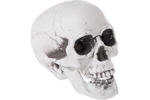 Acan Tradineur - Calavera para Halloween, plástico, cráneo, decoración de Interior, Carnaval, Fiestas, Celebraciones, 15 cm