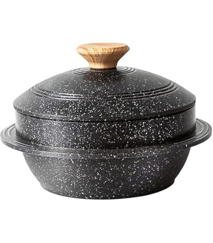 Skelang Koreanische Bibimbap-Schale - Keramik Kochtopf Mit Deckel 1,6L