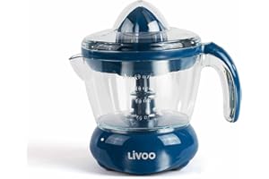 GEF-ROY Presse-Agrumes Électrique - Pour jus d'orange, citron et autres agrumes - Rotation Double Sens - 25 W, Bleu DOD131B