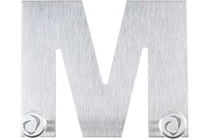 GLD Self Adhesive Alphabet Letters Coat Hooks - The Perfect Wall Hooks for Kids, Hallways, Bathrooms, Kitchens and Bedrooms. Ideal Towel Holders, Hanger Hooks, Key Hooks and More (M)