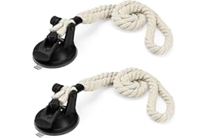 PARFCO Hutständer mit Saugnapf, 2 Stücke Cowboyhut Halterungen für Fahrzeug, Handgefertigtes Seilhuthalter, Kappenhalter Wandhalterung für Strandhüte, Strohhüte, Sonnenhut