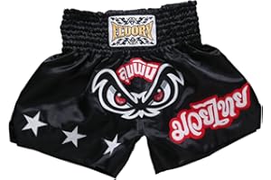FLUORY Short Muay Thai,Haute Qualité Short Boxe Thaï Short MMA Kick Boxing pour Femme Homme Enfant Compétition D'entraînement de Combat.