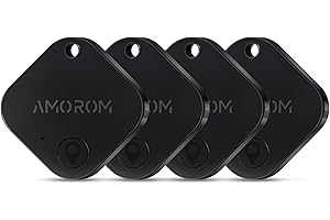 AMOROM Bluetooth Air Tracker Tag (2025 Upgrade Version) Work with iOS and Android Devices, Phone Finder, Find Nearby, Loud Sound, Replaceable Battery, for Keys/Wallet/Backpack, 4 Pack