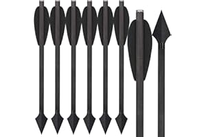 WANVZMR 6.3" Pistol Crossbow Bolts,Carbon Mini Crossbow Arrows Bolts Broadhead Tips Hunting Arrows for 50-80lbs Crossbow Archery Pistol-Fishing Hunting Shooting Target Practice