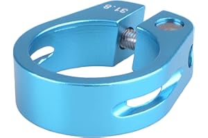 TRIWONDER Bike Seat Post Clamp 31.8mm, 34.9mm Quick Release Seatpost Tube Clamp for MTB Road Casual Bike (Blue - 31.8mm)