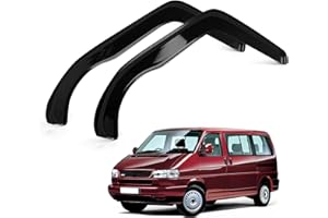 ZWPARTS Déflecteurs d'air pour vitres de Remplacement pour VW T4 1990-2003, Jeu de 2 déflecteurs d'air Noirs à Coller, déflecteurs de Vent et de Pluie pour vitres latérales