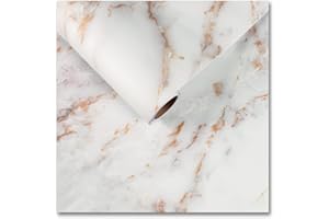 CRE8TIVE Papier Peint Marbre Blanc et Or 60cm x 300cm Papier Peint Adhesif Mural Vinyle Adhesif Impermeable Revêtement Plan de Travail Adhésif Autocollant Papier Peint Cuisine Salle de Bain Armoire