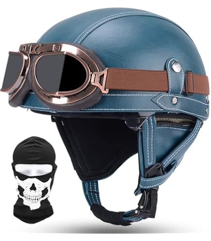 Casco Moto Retrò Vintage In Pelle - Omologato ECE - Taglia L - Foto 10