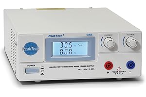 PeakTech 6155 – Alimentation Numérique de Laboratoire DC 1-30 V/ 0-20A avec Écran LCD Éclairé, Alimentation à Découpage Fiable, Protection contre les Surtensions, Sortie : 600 W - 214x87x336 mm