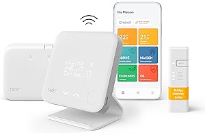 tado° Kit de Démarrage Thermostat Connecté et Intelligent sans fil V3+ – Thermostat programmable pour chaudière – Support inclus – Compatible avec Alexa, Google Assistant et Siri