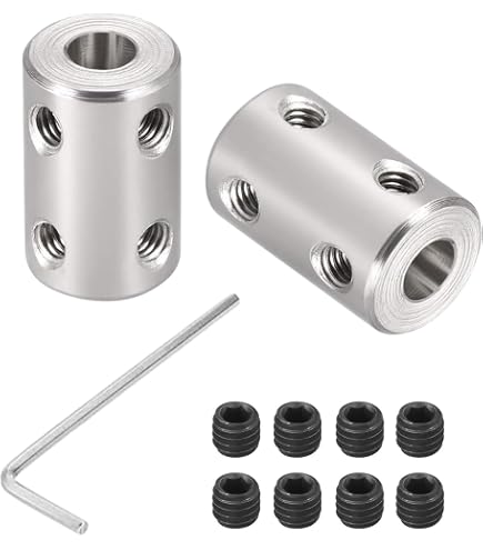 QUARKZMAN Wellenkupplung Set – 3mm Bohrung, 25mm Länge, 10mm Außen-Ø, Aluminium, Für 3D-Drucker & Roboter