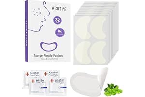 ACOTYE Pimple Patches 32 Stück Powerful Großes Pickel Patch mit Teebaumöl, Salicylsäure und Niacinamid, Schnelle Heilung für Große Zit Breakouts an Kinn, Wangen, Rücken