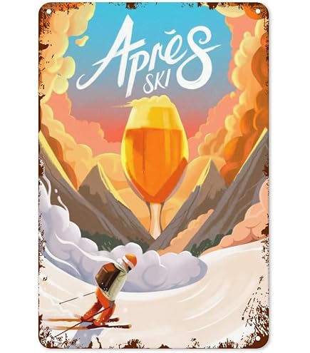 AXCISXK Ski Quotes Tin Sign - 8x12 Inch Retro Metal Wall Art For Bar, Garage, Man Cave Decor
