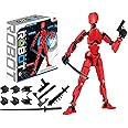 Titan T13 Action Figures Set - (Assembly Required) Robot Action Figure Fidget Toys for Nova N13 Anime Figures with 3D Lucky Dummy 13 Robot Figures Multi Movable Joints Gifts for Kids (Red)