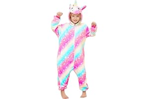 BRINNY Unisex Animale Pigiama Animali Bambino Tuta da Notte Unicorno Cosplay Outfit Pigiami Costume da Notte Inverno Caldo Costume Sonno Ragazze Ragazzi Natale Halloween