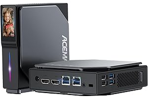 ACEMAGIC S1 Mini PC Vertical Ιntel Alder Lake-N97(Max 3.4GHz) 16Go DDR4/1To M.2 SSD Ordinateur de Bureau avec LCD Écran,SSD 2.5''(Max 2To),4K@60HZ UHD Dual Display/WiFi 6/BT5.2/RJ45 LAN