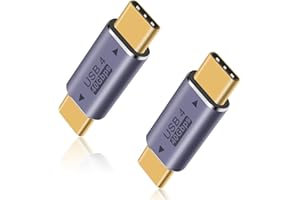 Duttek Adapter USB C męski na męski 40 Gpb, adapter USB typu C obsługuje szybkie ładowanie 8K przy 60 Hz i 100 W, adapter męski typu C na typ C kompatybilny z urządzeniami interfejsu Thunderbolt 3/4,