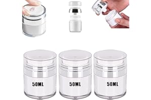 GEANANAO Airless Pumpspender, 3 Stück Creme Airless Pumpspender, Cosmetic Cream Jar Tragbarer Reise Vakuum Pumpflasche Behälter Lotion Creme Spender Nachfüllbar Pump Container (3 Stücke 50ml)