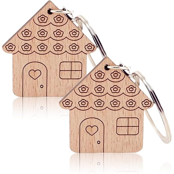 Lot De 2 Porte-Clés Maison Sweet Home 1 Enveloppe Et Carte