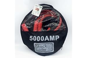 STOCK LÍDER Stock Lider- Cables de Arranque para Batería de Coche 2-3M, Pinzas para bateria de coche carga de emergencia, Agarre fuerte, Pinzas para cohce, Incluye bolsa de Trasnporte (Cables de Batería 5000 Amp)