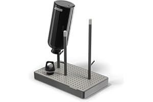 Sigg - Water Bottle Drying Rack Elara - with Non-Slip Feet & Waterproof Drip Tray - Scratch-Free Rubberized Holders - BPA-Free & Dishwasher Safe - Swiss Design - Made in EU - Earthtone