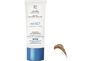BioNike Aknet - Comfort Cover Fondotinta N. 104 Biscuit, Anti-imperfezioni, Dona un Risultato Leggero, Naturale e Confortevole sulla pelle, 30 ml