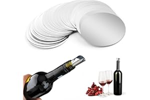 MEUKCEZ 50 Pezzi Salvagoccia Vino, Salvagoccia Bottiglia di Vino in Alluminio, Dischi Salvagoccia per Bottiglie di Vino e Olio, Wine Pourer Senza Gocciolamenti, Ideali per Uso Domestico e Professionale