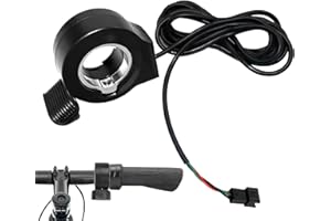 LTTEEA Thumb Throttle Electric Bike Scooter Throttle Speed Control, Waterproof 22mm/7/8" Accelerator Grip, 24V-72V Motors, Upgrade Kit (Black)