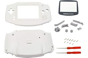 THE TECH DOCTOR Replacement Gameboy Advance Complete Shell Housing Case, Screen Lens & Buttons for Nintendo Gameboy Advance - Professional Repair Kit Including Tools (White)