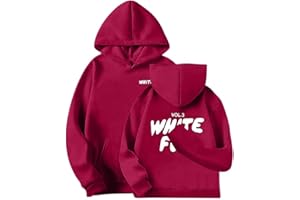 HOT1950s Hoodie Girls Boys White F0X Hoodie Long Sleeve Hooded Sweatshirt Oversized Kids Age 2-13 Years Winter Hoodies Warm Sweatshirt Jumper Pullover Casual Sportswear Activewear 90-160Cm