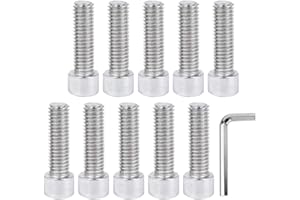 DAZISEN 11pcs Accesorios de Bicicleta - Acero Inoxidable Tornillo de Cabeza Allen Tornillos para Bicicleta Piezas de Bicicleta, Plateado, (M5x18)*10+Llaves Allen*1