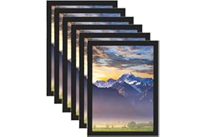 DURANTEY Infotafel mit Magnetschnalle Info-Rahmen Selbstklebend Magnetrahmen PVC + Magnet Duraframe Magnetic 6 Stück Magnetrahmen A4 Inforahmen Duraframe Magnetic A4 Schwarz Infotasche für Aushänge