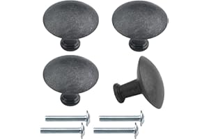 RUDIS-SPAREPARTS HEMNES Knöpfe passend als Ersatzteil für IKEA Möbelknopf anthrazit ⌀32mm inkl. Schrauben (4 Stück)